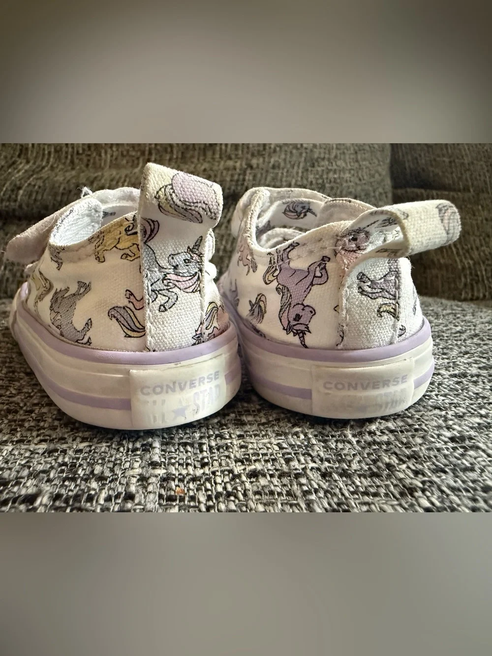 Converse Kids Unicorn Canvas Sneakers in White and Pastel